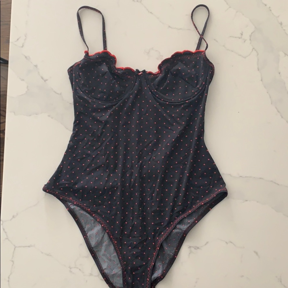 VINTAGE Moschino One Piece Bathing Suit Black/Red